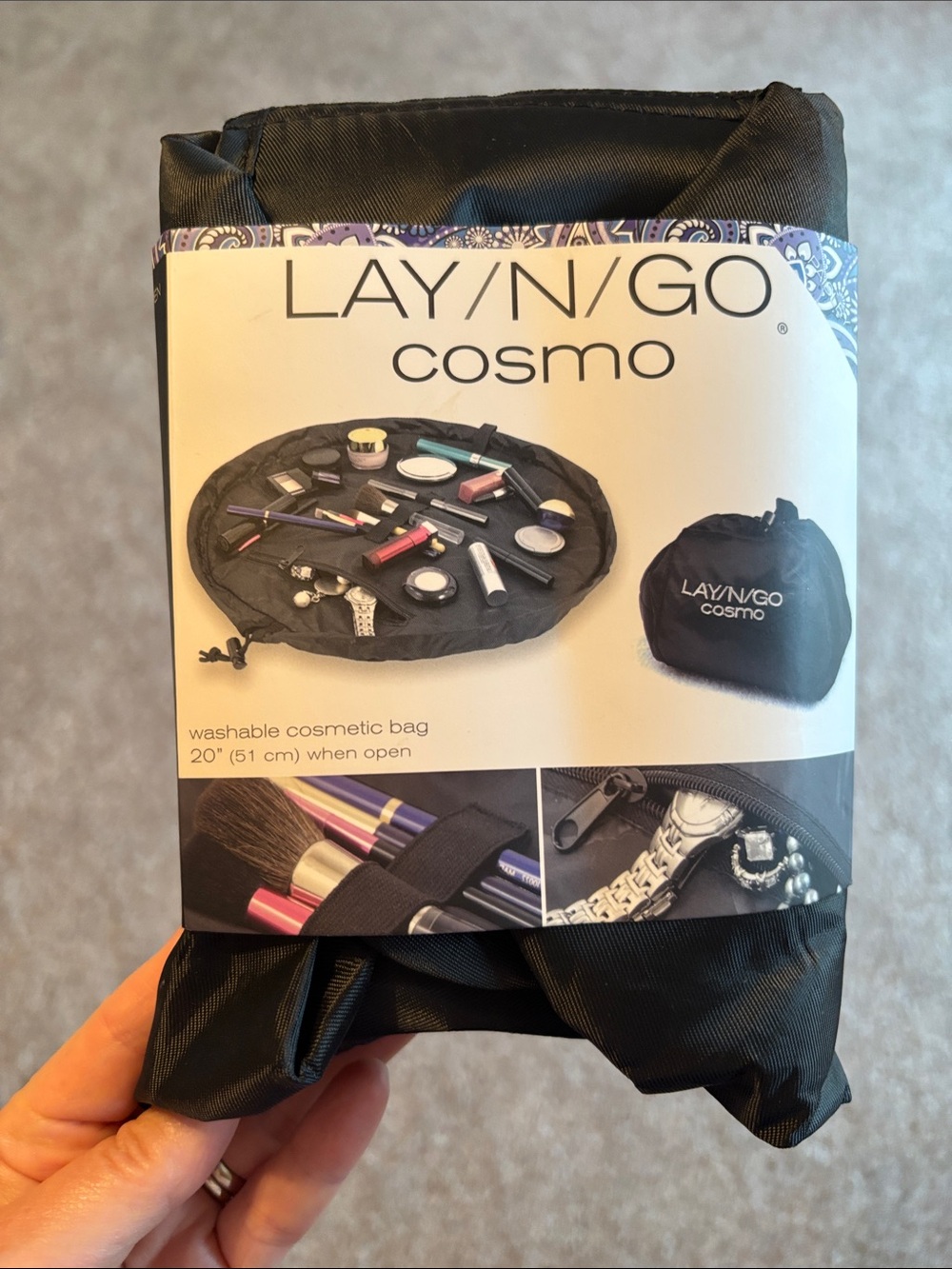LAYN/GO Cosmo 20” Black Cosmetic Bag - Portable Makeup Organizer